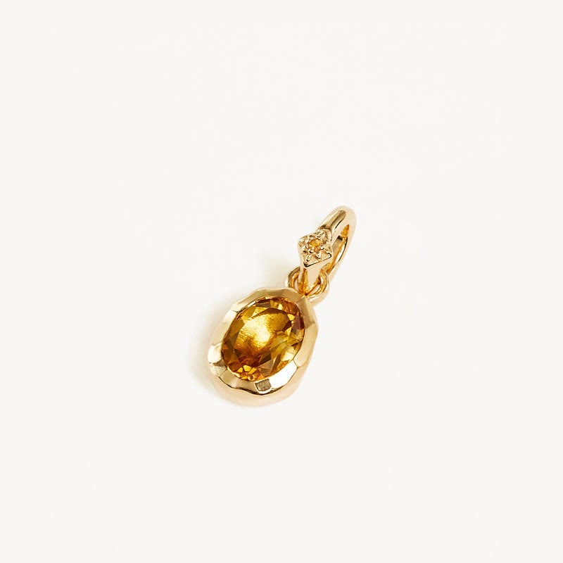 Collana con ciondolo in pietra portafortuna Olivenorma con gemma di cristallo naturale