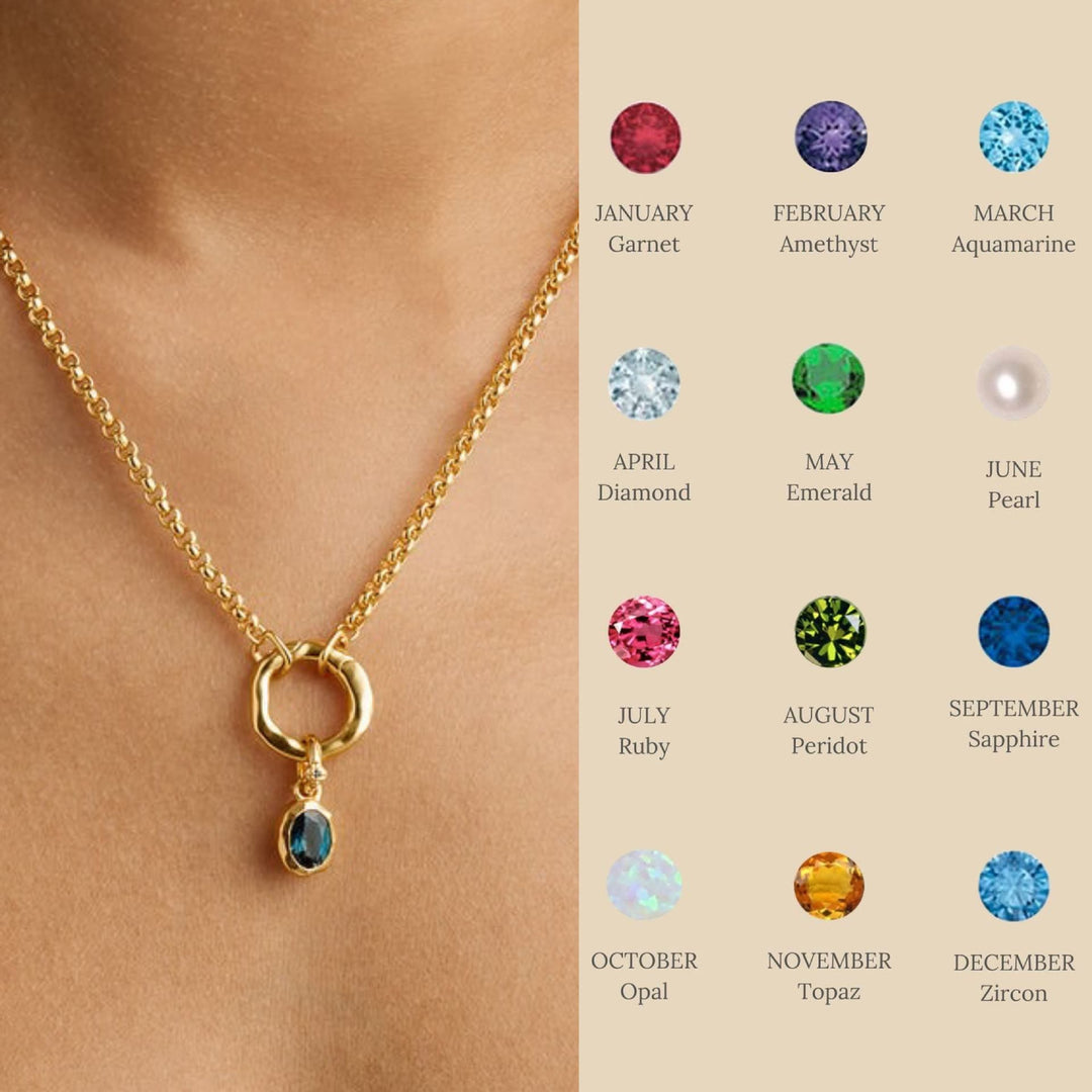 Collana con ciondolo in pietra portafortuna Olivenorma con gemma di cristallo naturale