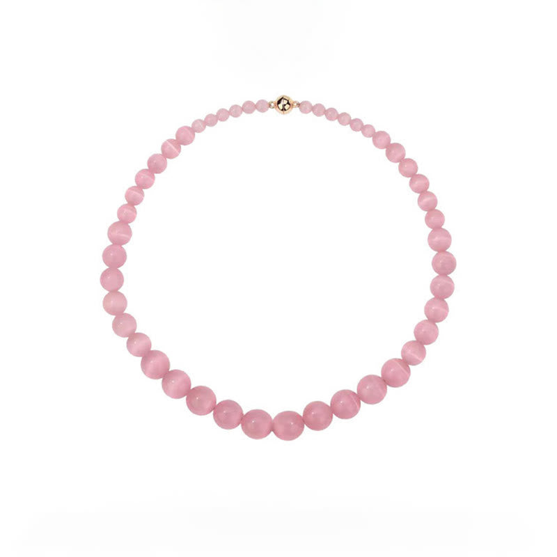 Collana girocollo con perline in pietra occhio di gatto Boho Olivenorma