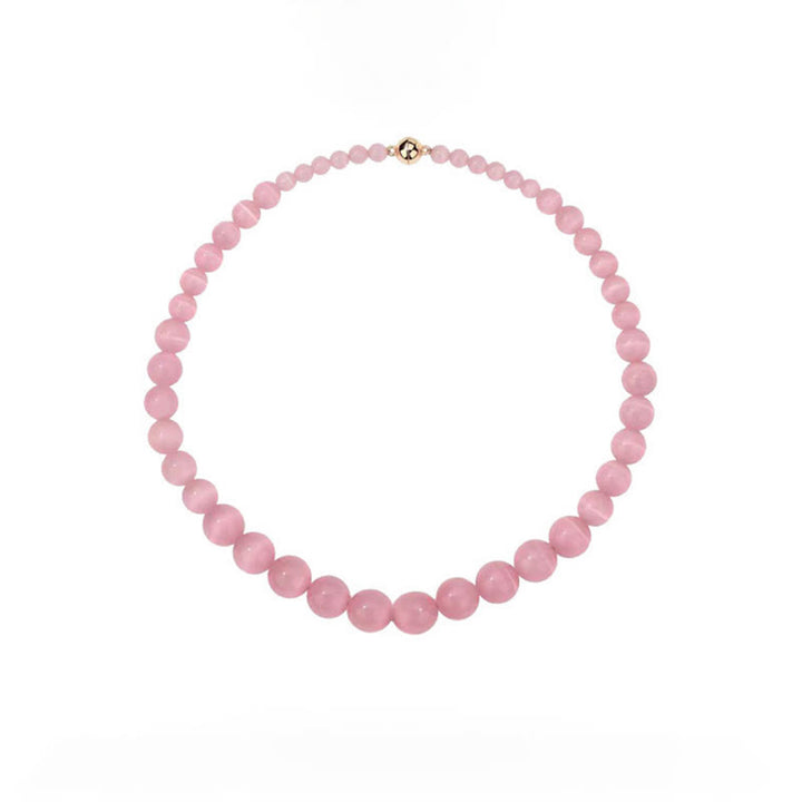 Collana girocollo con perline in pietra occhio di gatto Boho Olivenorma