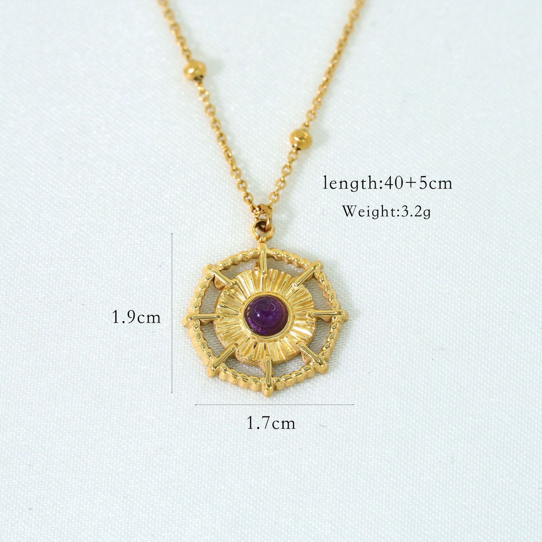 Collana Olivenorma in ametista naturale placcata in oro 14K