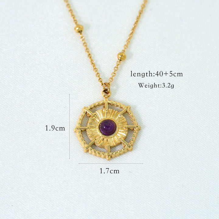 Collana Olivenorma in ametista naturale placcata in oro 14K