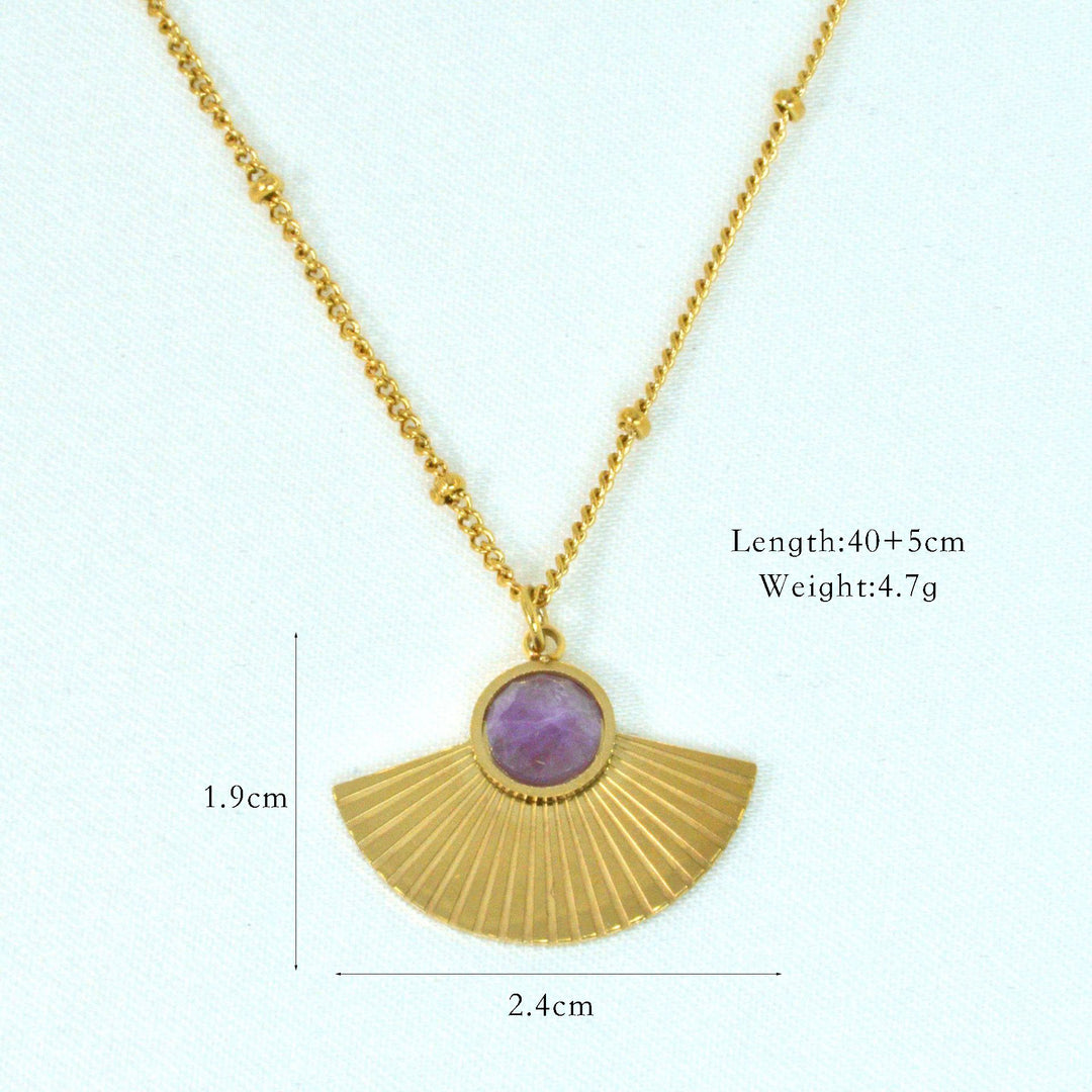 Collana Olivenorma in ametista naturale placcata in oro 14K