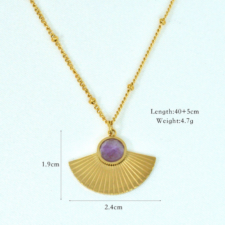Collana Olivenorma in ametista naturale placcata in oro 14K
