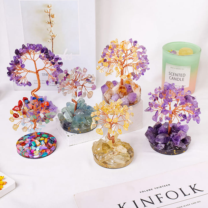 Olivenorma Fortuna Successo Albero della vita Pietra preziosa Albero Feng Shui