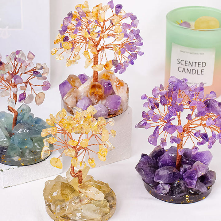 Olivenorma Fortuna Successo Albero della vita Pietra preziosa Albero Feng Shui