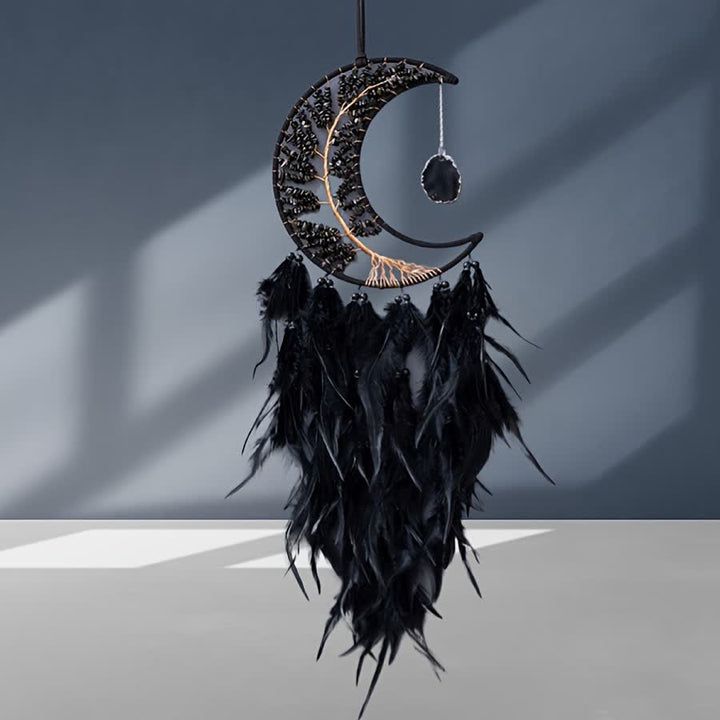 Olivenorma Acchiappasogni con perline in ice nero e albero della vita