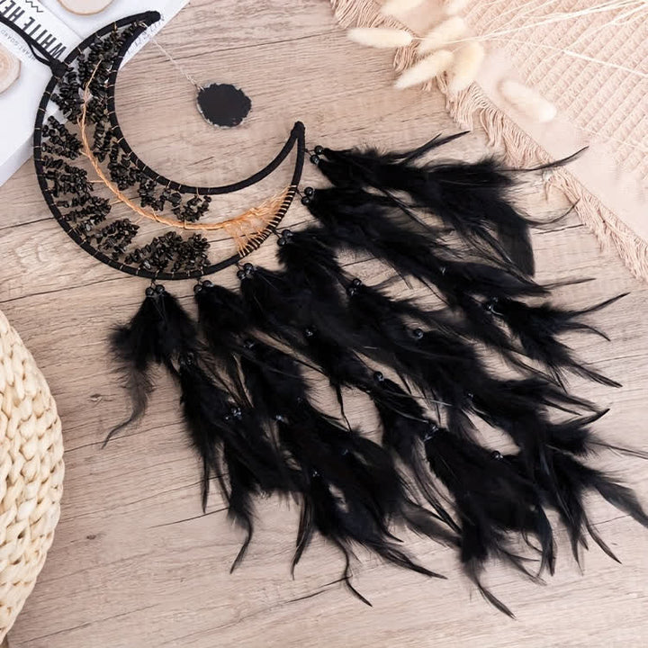 Olivenorma Acchiappasogni con perline in ice nero e albero della vita