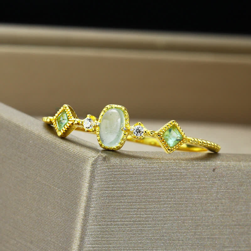 Anello Olivenorma Argento 925 Vintage in pietra naturale acquamarina