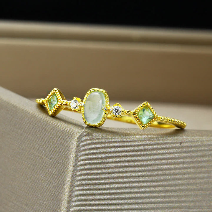 Anello Olivenorma Argento 925 Vintage in pietra naturale acquamarina