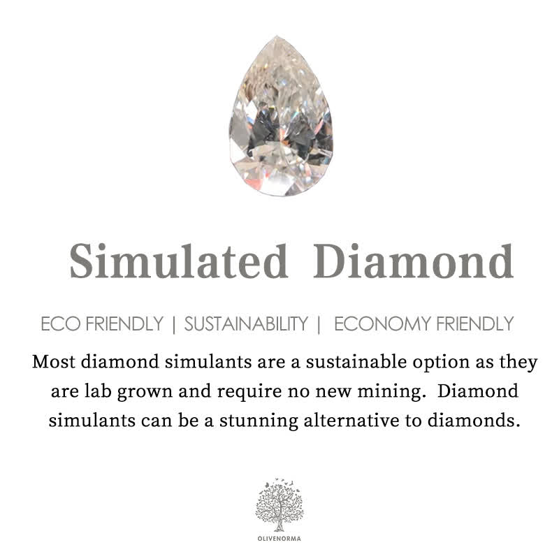 Anello semplice e raffinato in argento sterling con diamanti simulati Olivenorma