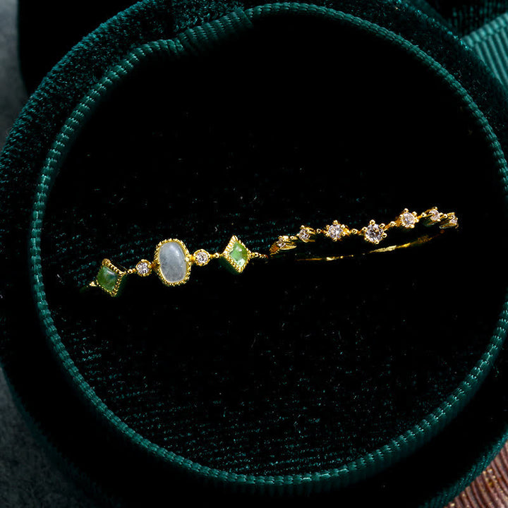 Anello semplice e raffinato in argento sterling con diamanti simulati Olivenorma