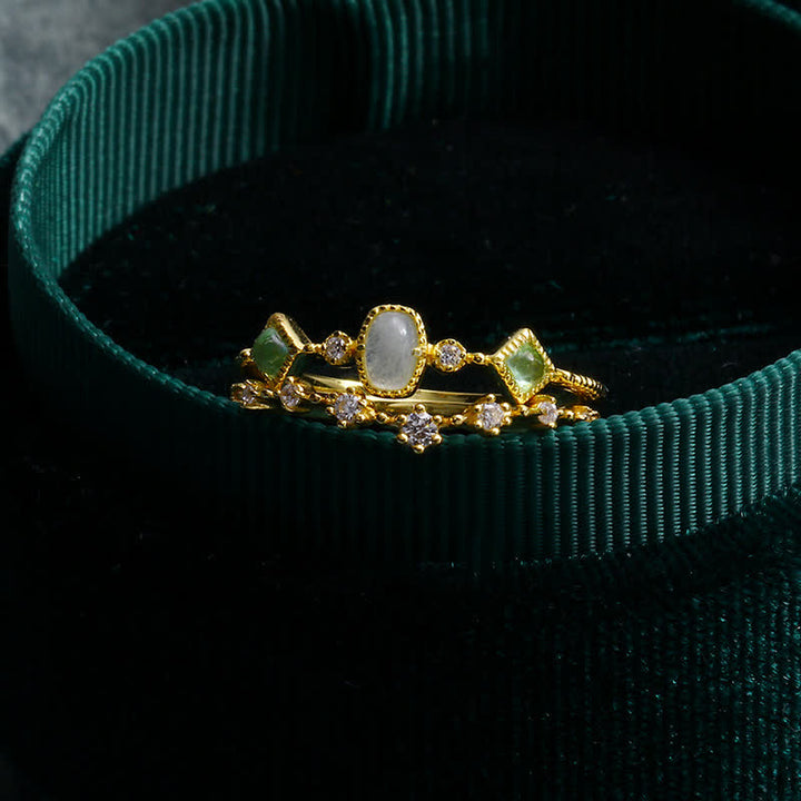 Anello semplice e raffinato in argento sterling con diamanti simulati Olivenorma