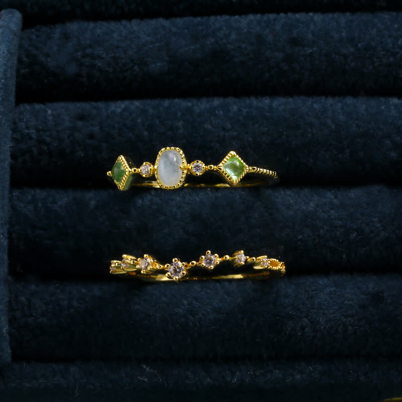 Anello semplice e raffinato in argento sterling con diamanti simulati Olivenorma