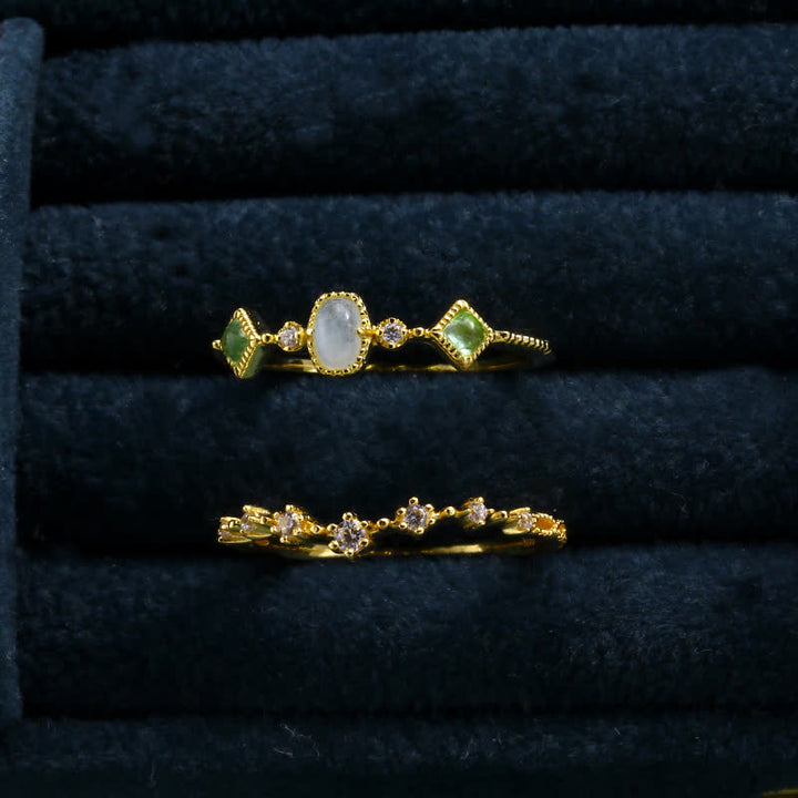 Anello semplice e raffinato in argento sterling con diamanti simulati Olivenorma