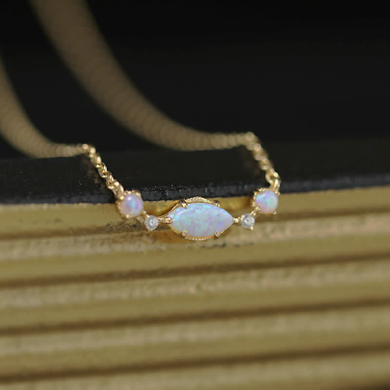 Collana con ciondolo a corona in opale naturale Olivenorma