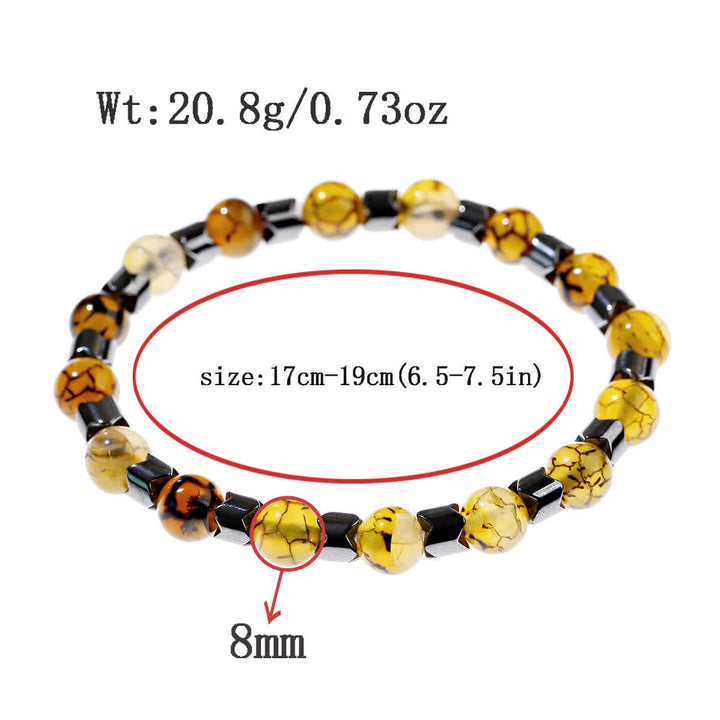 Braccialetto con perline geometriche in ematite Olivenorma 