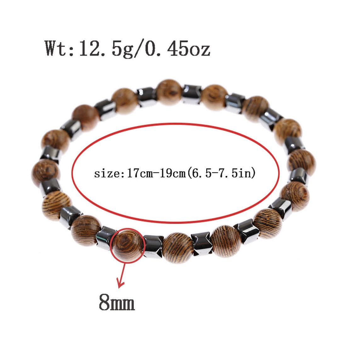 Braccialetto con perline geometriche in ematite Olivenorma 