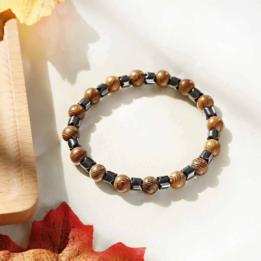 Braccialetto con perline geometriche in ematite Olivenorma 