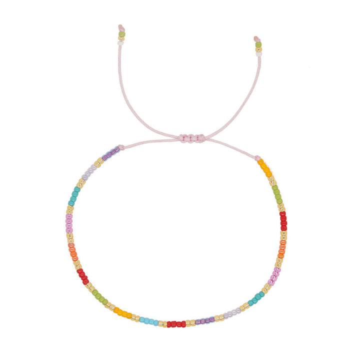 Olivenorma Braccialetto regolabile con perline di riso colorate 