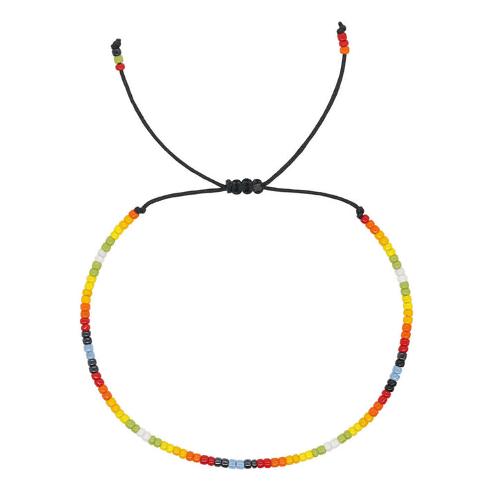 Olivenorma Braccialetto regolabile con perline di riso colorate 