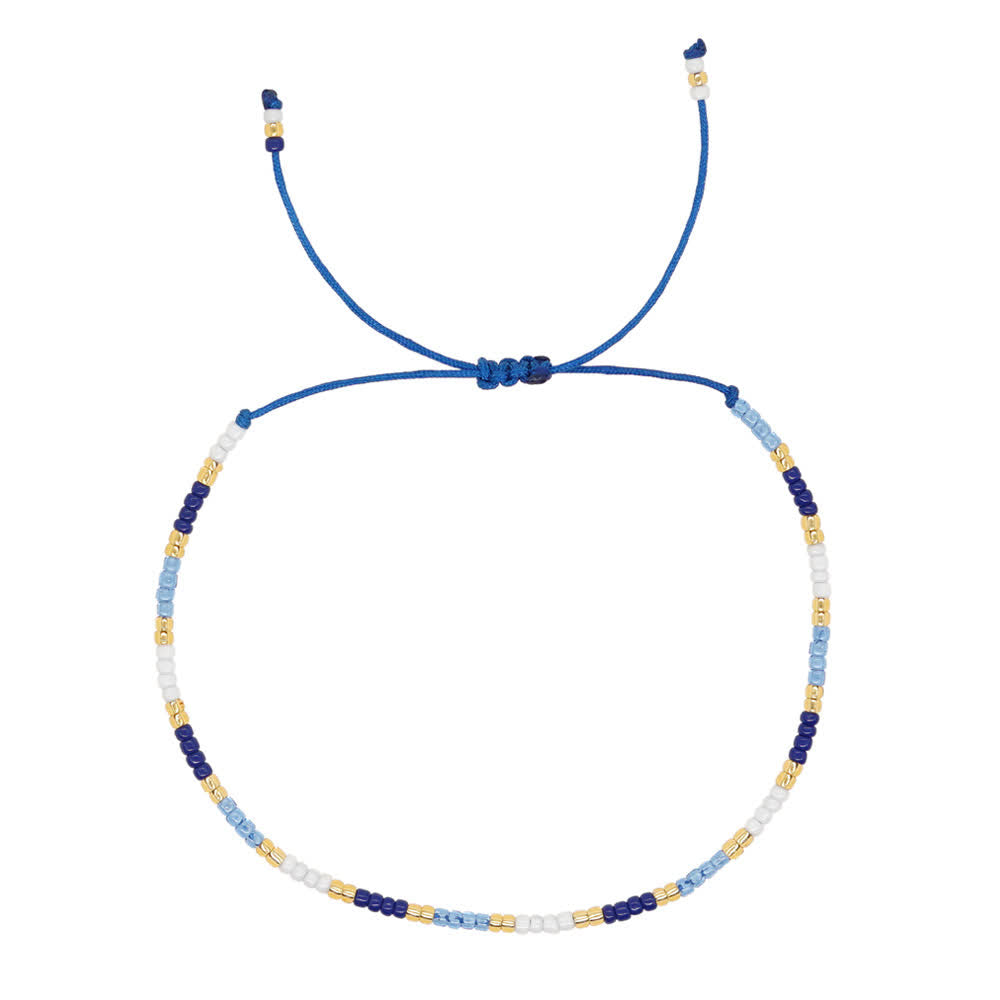 Olivenorma Braccialetto regolabile con perline di riso colorate 