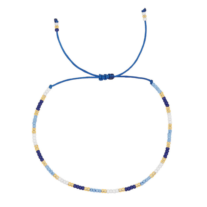 Olivenorma Braccialetto regolabile con perline di riso colorate 