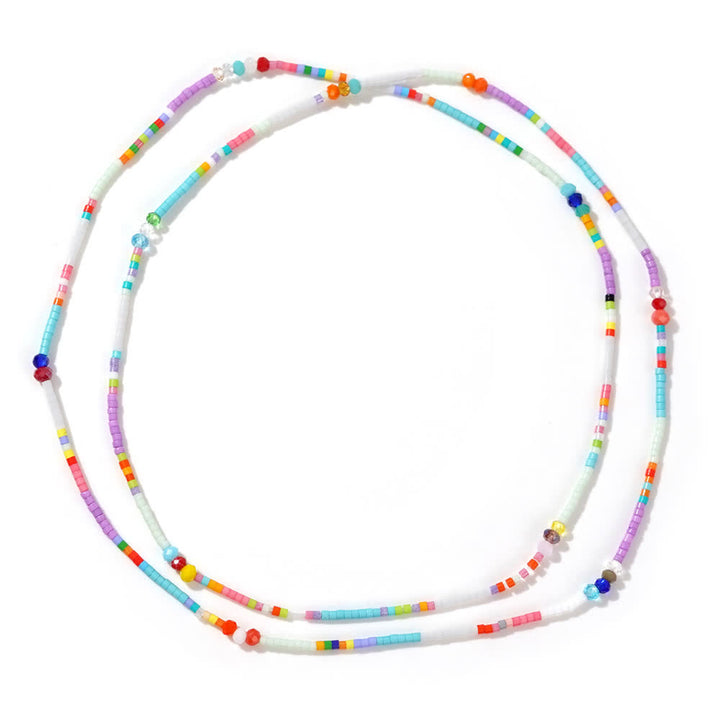 Olivenorma Braccialetto multistrato con perline di riso colorate 