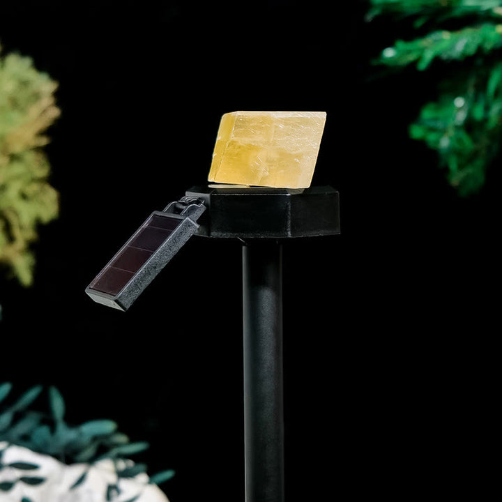 Olivenorma Lampada solare in pietra grezza per esterni, impermeabile, in cristallo