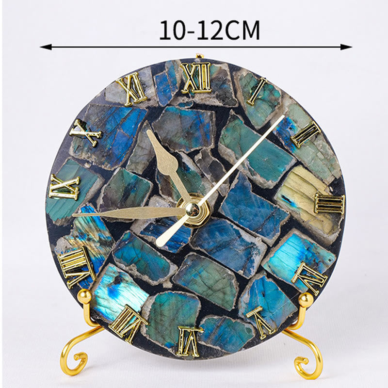 Olivenorma Raw Labradorite Agata Orologio Lucidante Decorazione Appesa