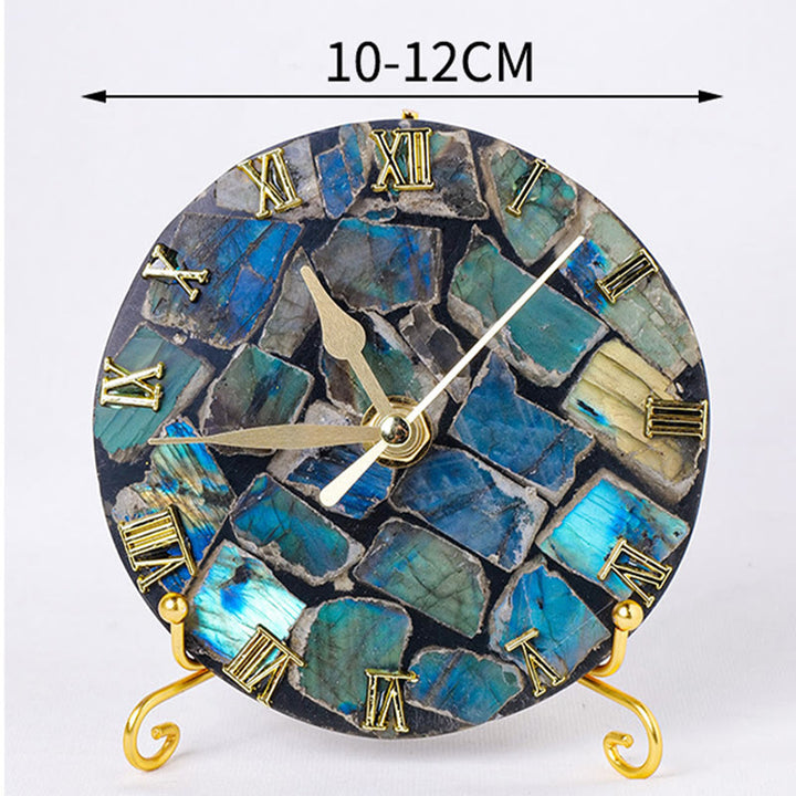 Olivenorma Raw Labradorite Agata Orologio Lucidante Decorazione Appesa