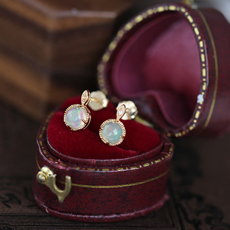 Olivenorma Set di gioielli con collana e orecchini in opale vintage S925