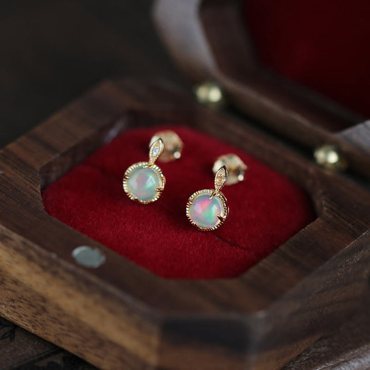 Olivenorma Set di gioielli con collana e orecchini in opale vintage S925