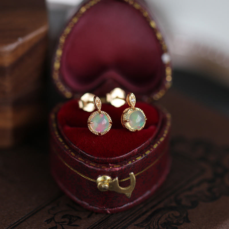 Olivenorma Set di gioielli con collana e orecchini in opale vintage S925
