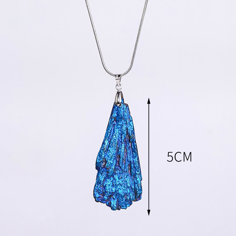 Collana Olivenorma Blue Feather Tormalina nera naturale