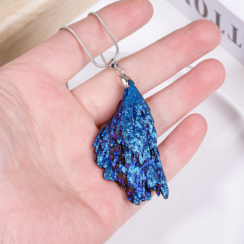 Collana Olivenorma Blue Feather Tormalina nera naturale