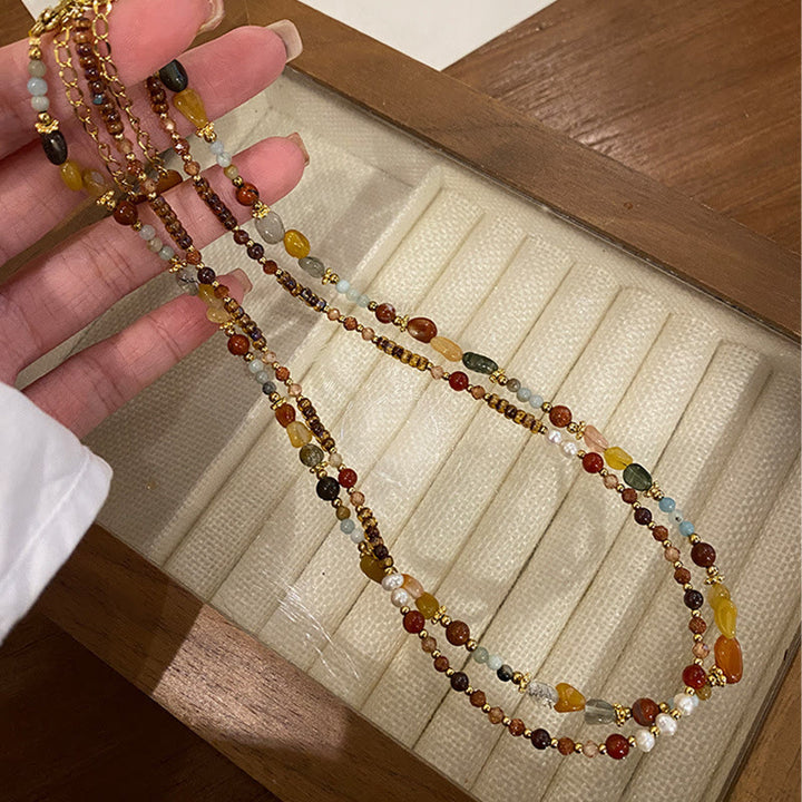 Collana di perline di agata naturale Bodhi Olivenorma