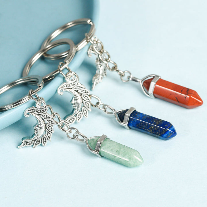 Olivenorma Moon And Sun Portachiavi con gemma prismatica originale curativa