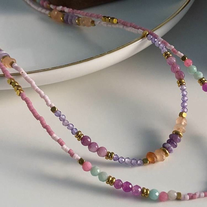 Collana con ciondolo a goccia in cristallo naturale Olivenorma