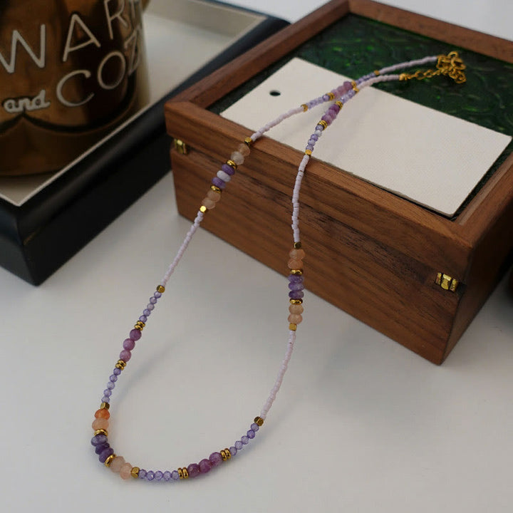 Collana con ciondolo a goccia in cristallo naturale Olivenorma