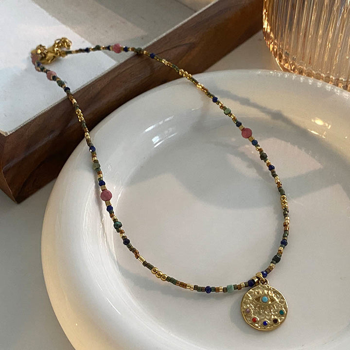 Collana di perline di lapislazzuli e labradorite Olivenorma