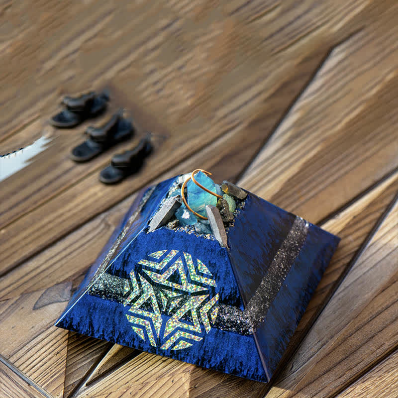 Olivenorma 14cm Cubo di Metatron Cristallo Energia Spire Piramide Orgonica
