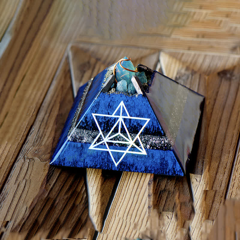 Olivenorma 14cm Cubo di Metatron Cristallo Energia Spire Piramide Orgonica