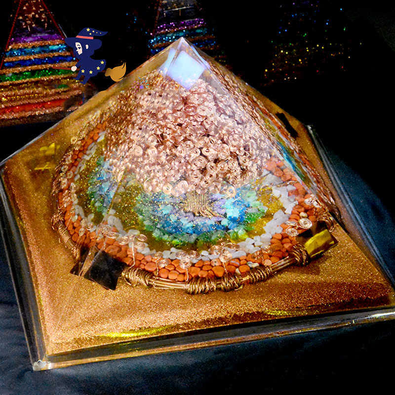 Olivenorma 31cm Full Effect Enorme Piramide di Orgone a Guglia Energetica