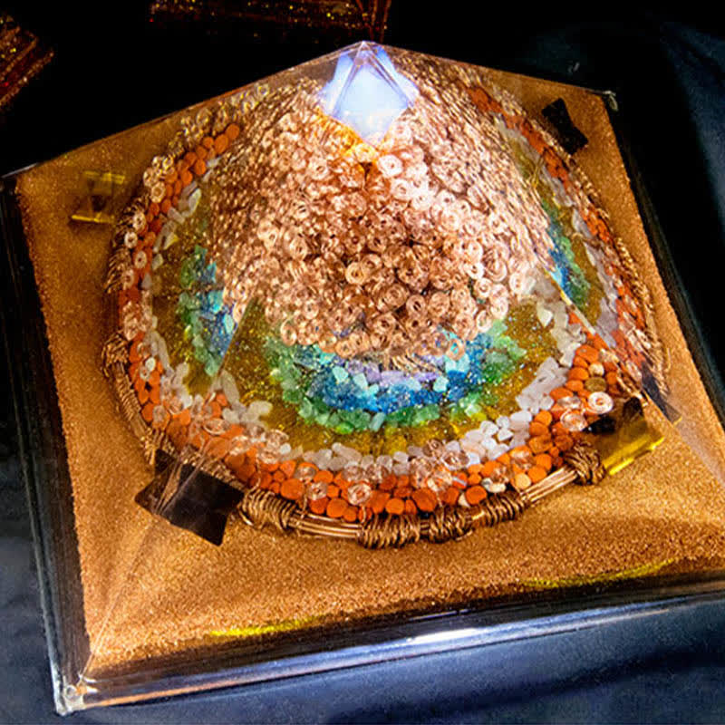 Olivenorma 31cm Full Effect Enorme Piramide di Orgone a Guglia Energetica