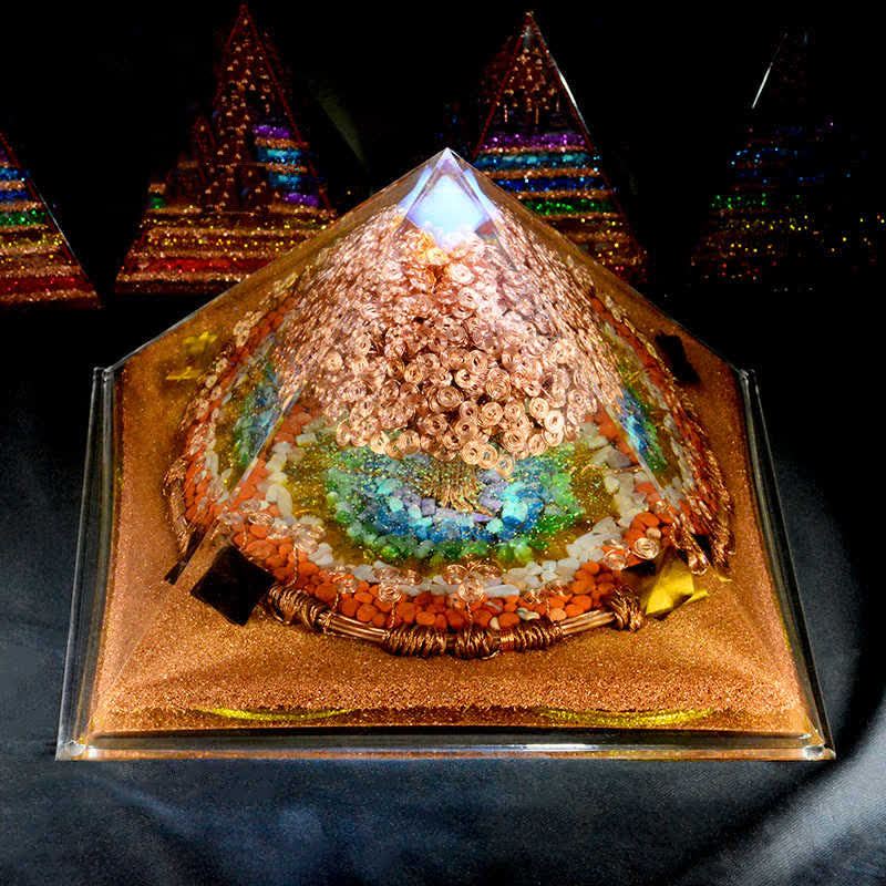 Olivenorma 31cm Full Effect Enorme Piramide di Orgone a Guglia Energetica