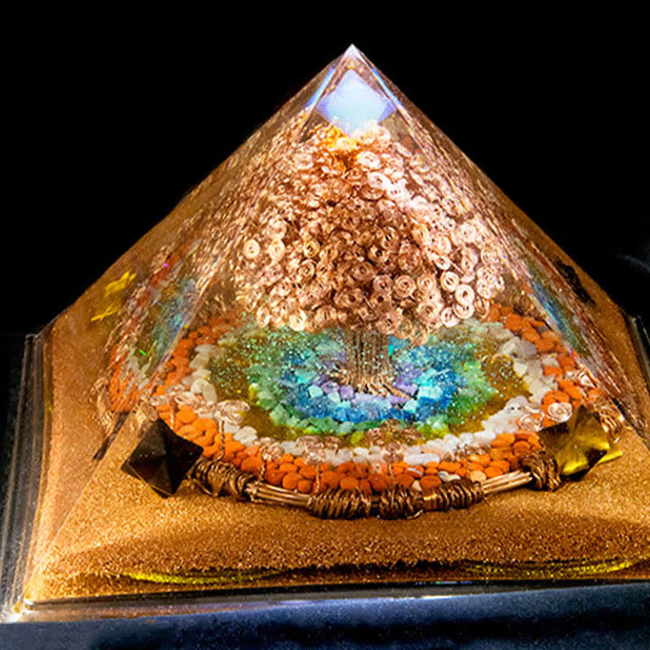 Olivenorma 31cm Full Effect Enorme Piramide di Orgone a Guglia Energetica