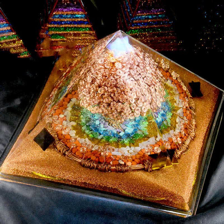 Olivenorma 31cm Full Effect Enorme Piramide di Orgone a Guglia Energetica