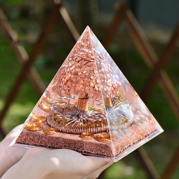 Olivenorma Rame Oro Rosa Bobina Energia Albero Orgone Piramide