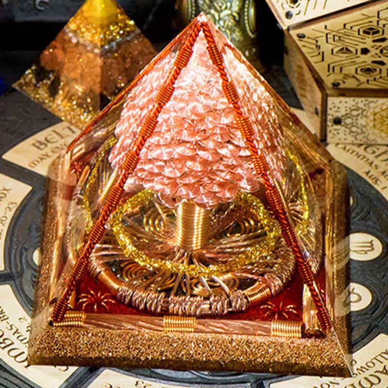 Olivenorma Rame Oro Rosa Bobina Energia Albero Orgone Piramide